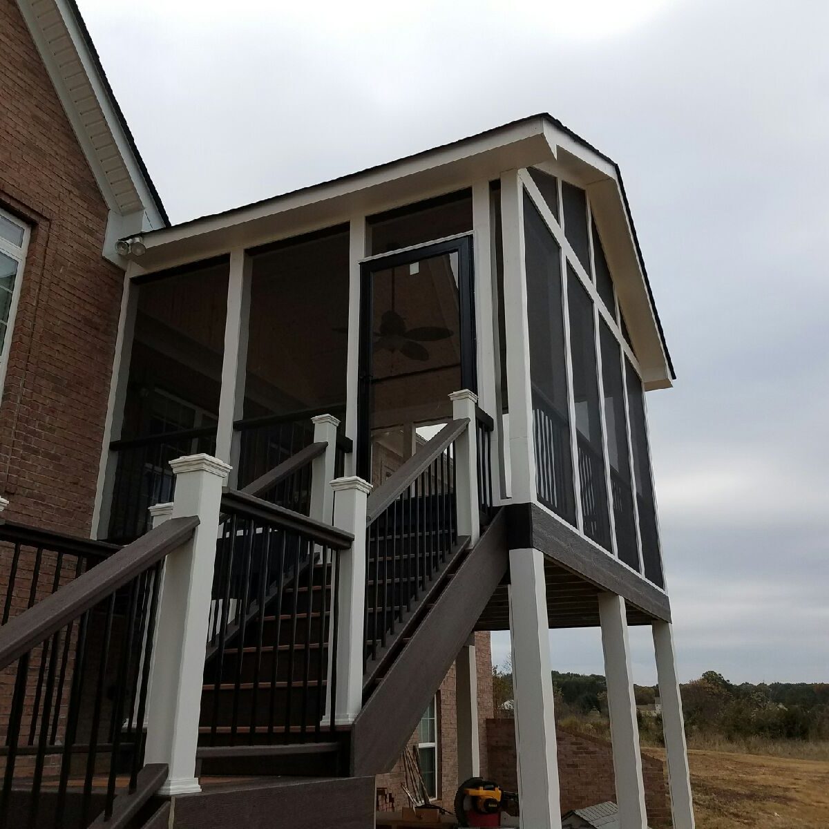staircase and screened in porch